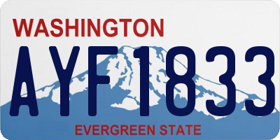 WA license plate AYF1833