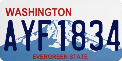 WA license plate AYF1834