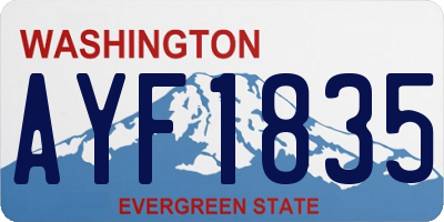 WA license plate AYF1835