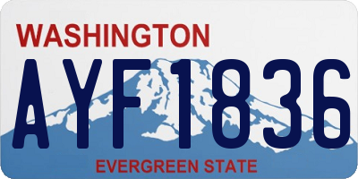 WA license plate AYF1836