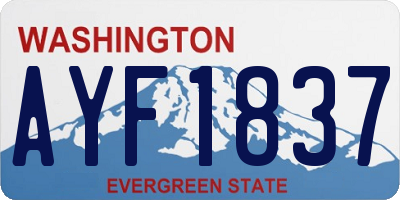 WA license plate AYF1837