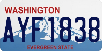 WA license plate AYF1838