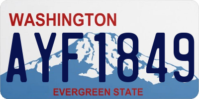 WA license plate AYF1849