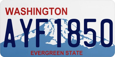 WA license plate AYF1850