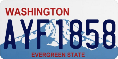 WA license plate AYF1858