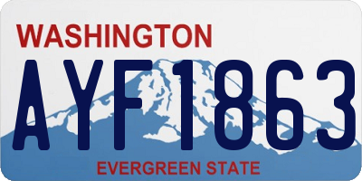 WA license plate AYF1863
