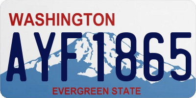 WA license plate AYF1865