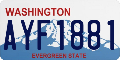 WA license plate AYF1881