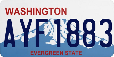 WA license plate AYF1883