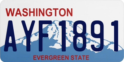 WA license plate AYF1891