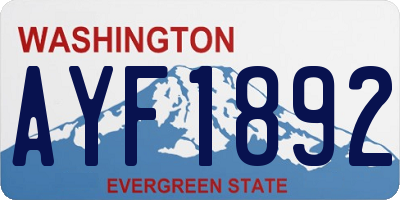 WA license plate AYF1892