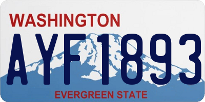 WA license plate AYF1893