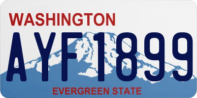 WA license plate AYF1899
