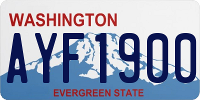 WA license plate AYF1900