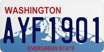 WA license plate AYF1901