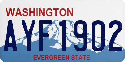 WA license plate AYF1902