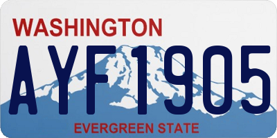 WA license plate AYF1905