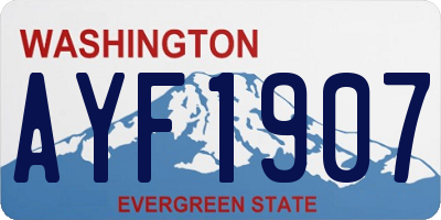 WA license plate AYF1907
