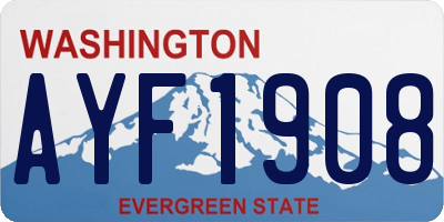 WA license plate AYF1908
