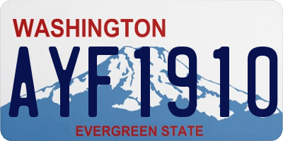 WA license plate AYF1910