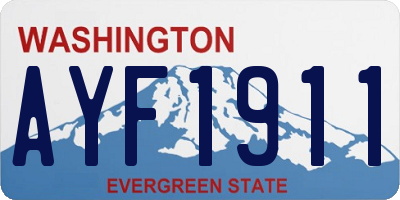 WA license plate AYF1911