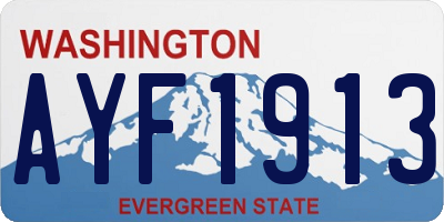WA license plate AYF1913