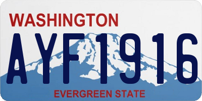 WA license plate AYF1916
