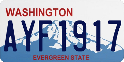 WA license plate AYF1917
