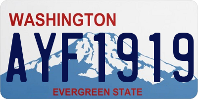 WA license plate AYF1919