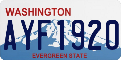 WA license plate AYF1920