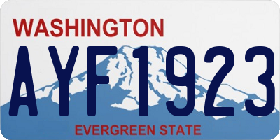 WA license plate AYF1923