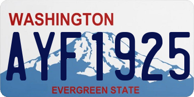 WA license plate AYF1925