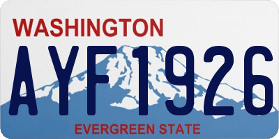 WA license plate AYF1926