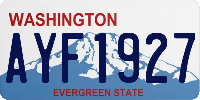 WA license plate AYF1927