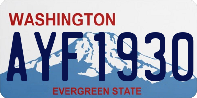 WA license plate AYF1930