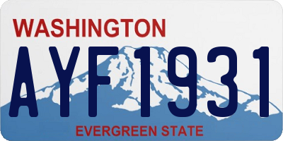 WA license plate AYF1931
