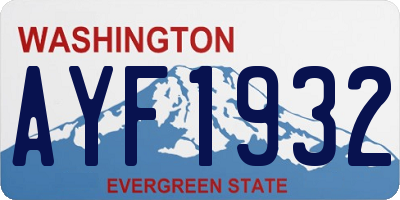 WA license plate AYF1932