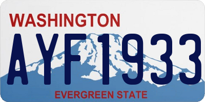 WA license plate AYF1933