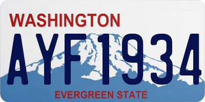 WA license plate AYF1934