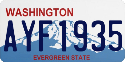 WA license plate AYF1935