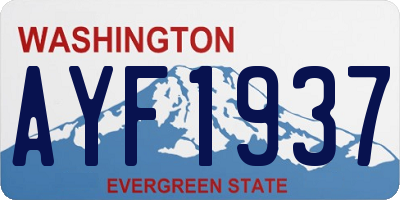 WA license plate AYF1937