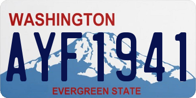 WA license plate AYF1941
