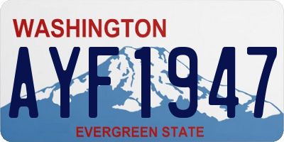WA license plate AYF1947