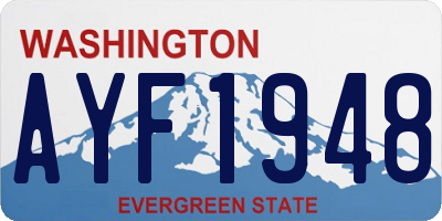 WA license plate AYF1948