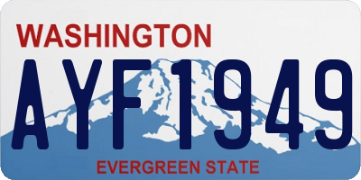 WA license plate AYF1949