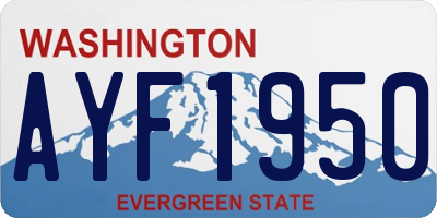 WA license plate AYF1950