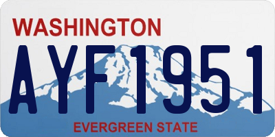 WA license plate AYF1951