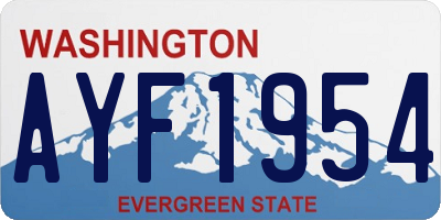 WA license plate AYF1954