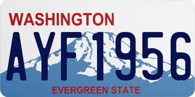 WA license plate AYF1956