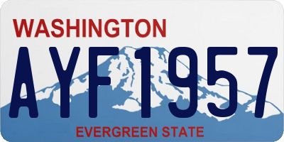WA license plate AYF1957